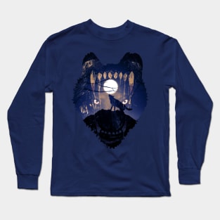 wolf moon howl Long Sleeve T-Shirt